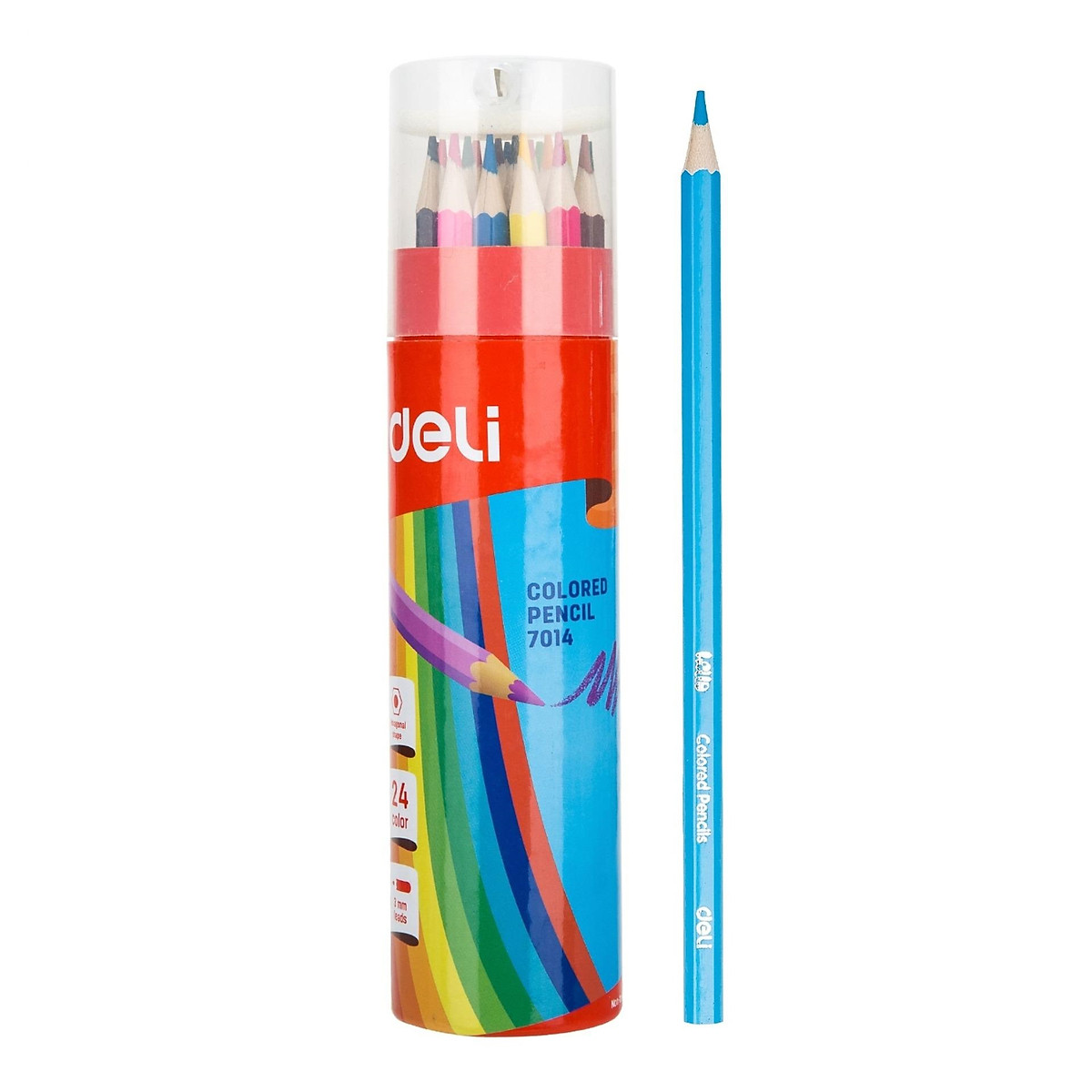 (1 Ống 24 Cây) Bút chì 24 màu học sinh Deli E7014