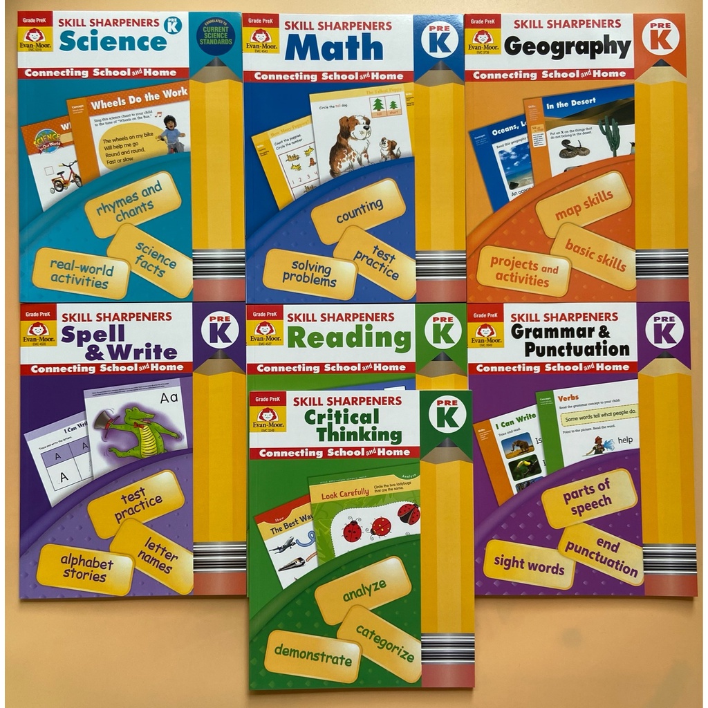 Skill Sharpener (Pre K - K - 1 - 2) - 7 quyển | Nhập Khẩu