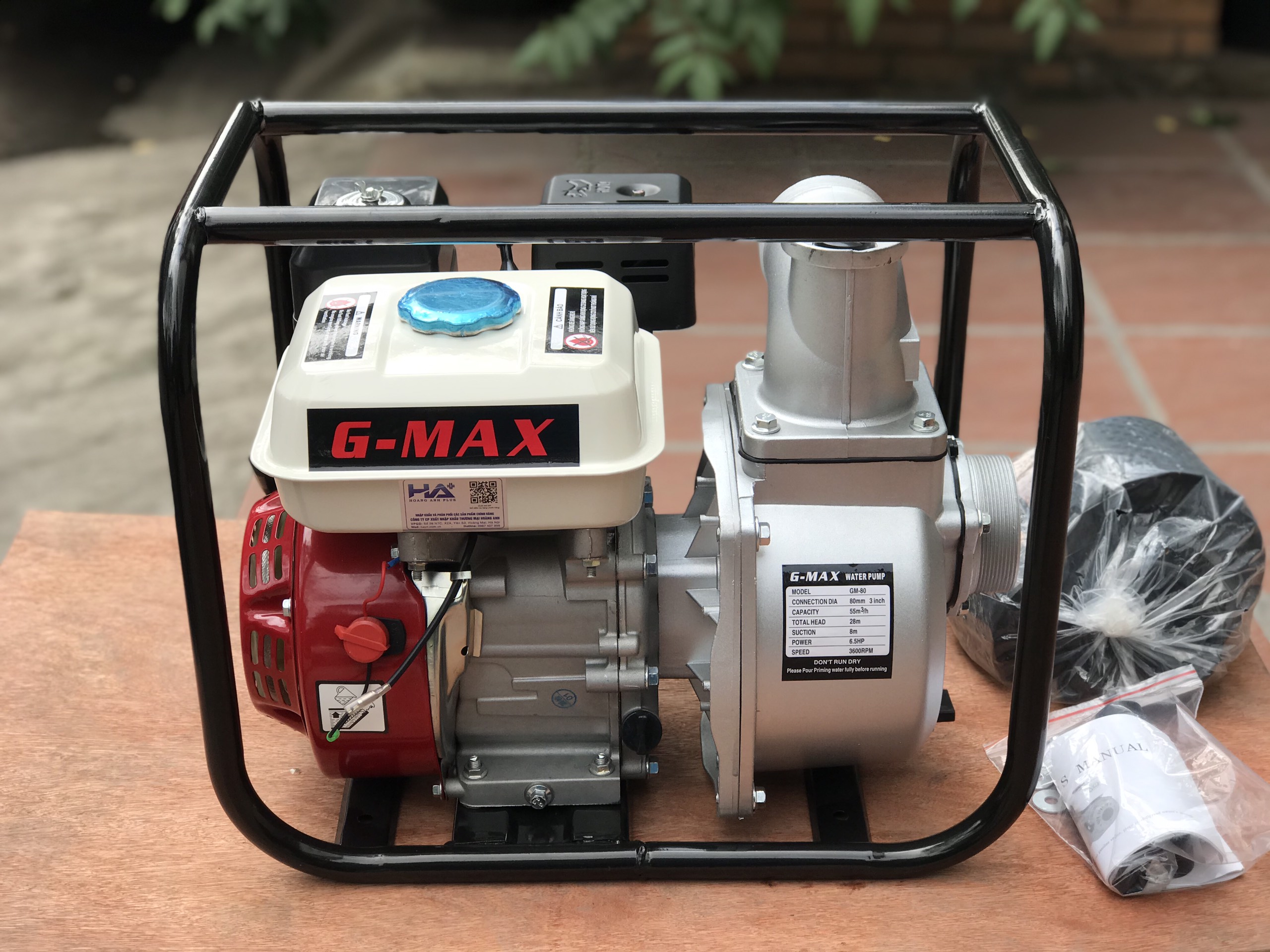 Máy Bơm Nước Chạy Xăng 6.5HP Gmax GM-80
