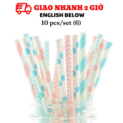 Ống hút giấy - Straws nhiều mẫu tcl39