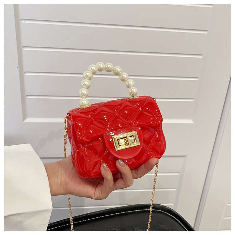 Túi Mini Silicon Quai Ngọc Xinh Xắn Cho Các Bé, Túi Đeo Chéo Nhựa Bóng Mini Siêu Bền (Chọn Màu)