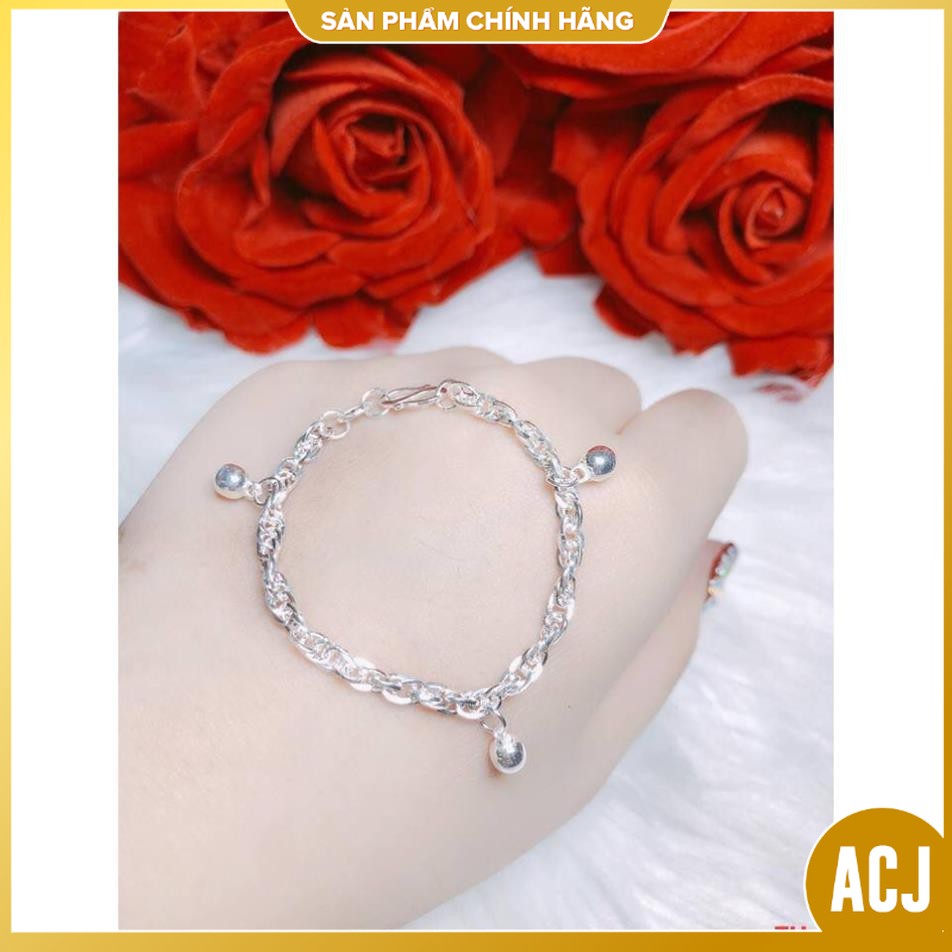 Lắc tay bạc cho bé gắn mic chuông xinh xắn [ Chuẩn bạc ta sáng đẹp an toàn sử dụng- giá sỉ]-ACJ gian hàng chính hãng cam kết Bạc chuẩn Chất lượng không lo đen xỉn