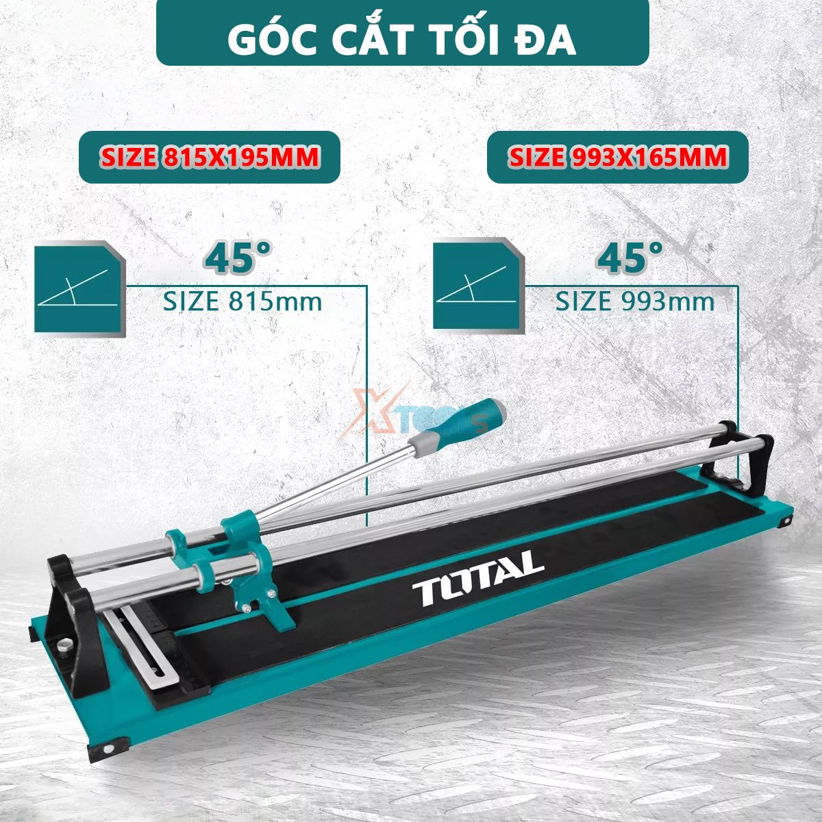 Bàn cắt gạch men đẩy tay TOTAL THT576004 dao cắt gạch chiều dài cắt 60-80cm thanh trục đôi tránh vỡ gạch khi cắt