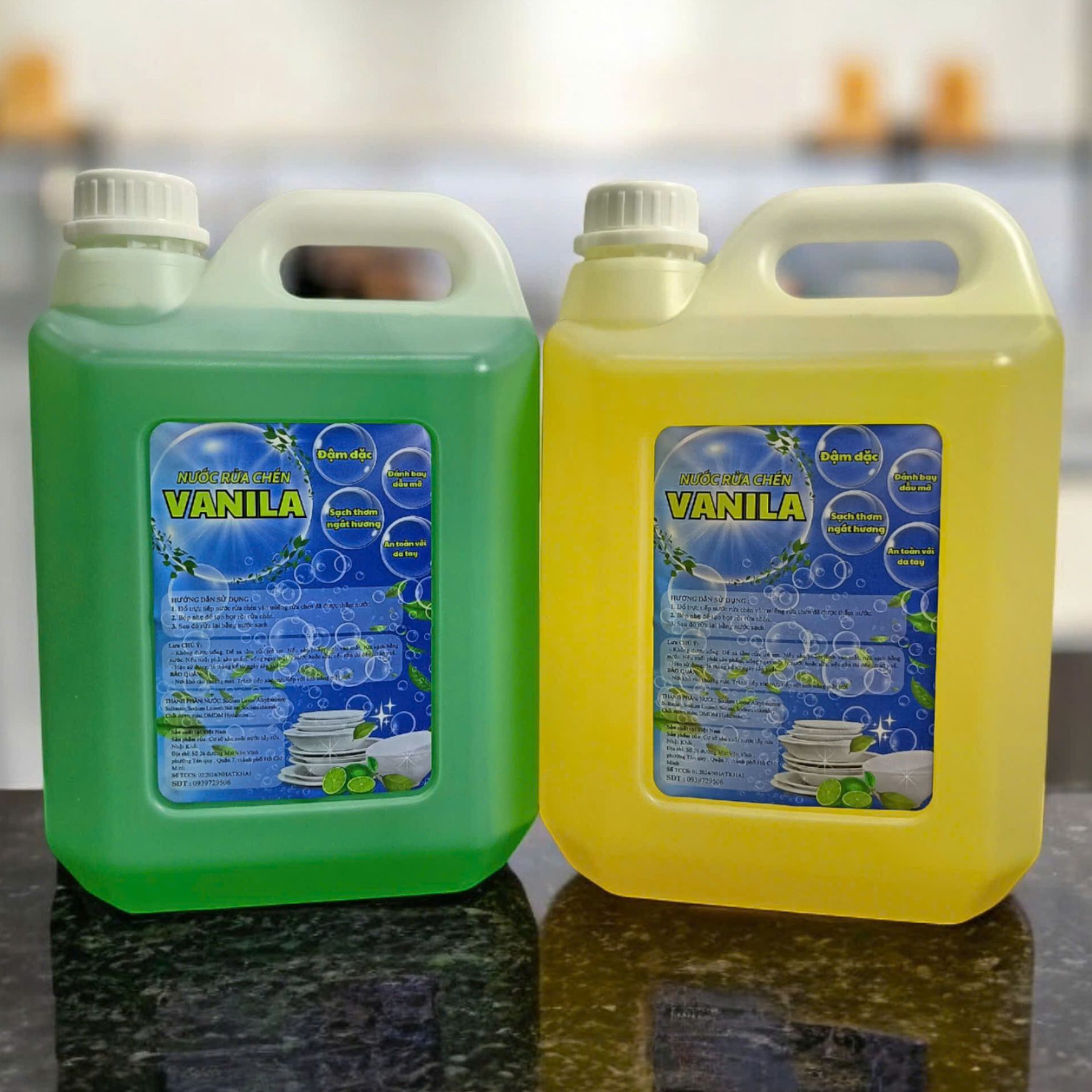 Nước rửa chén Vanila ( can 5 kg) an toàn cho da tay