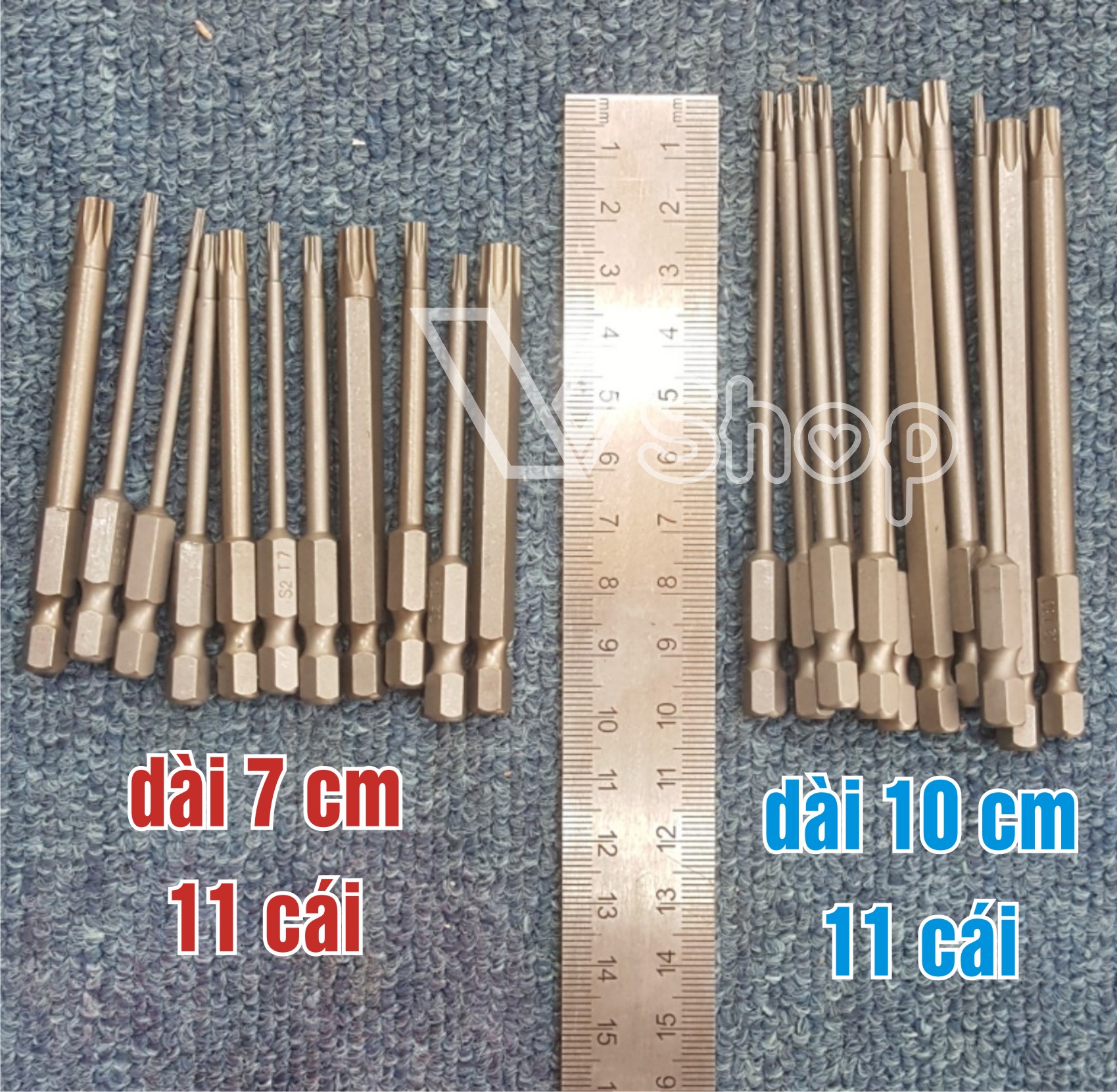 đầu mở ốc vít, dạng hoa thị. có lỗ. 7cm và 10cm