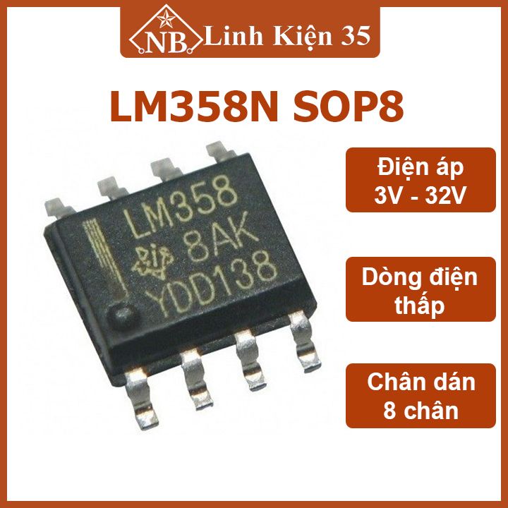 Ic chức năng lm358n chân dán sop8 8 chân