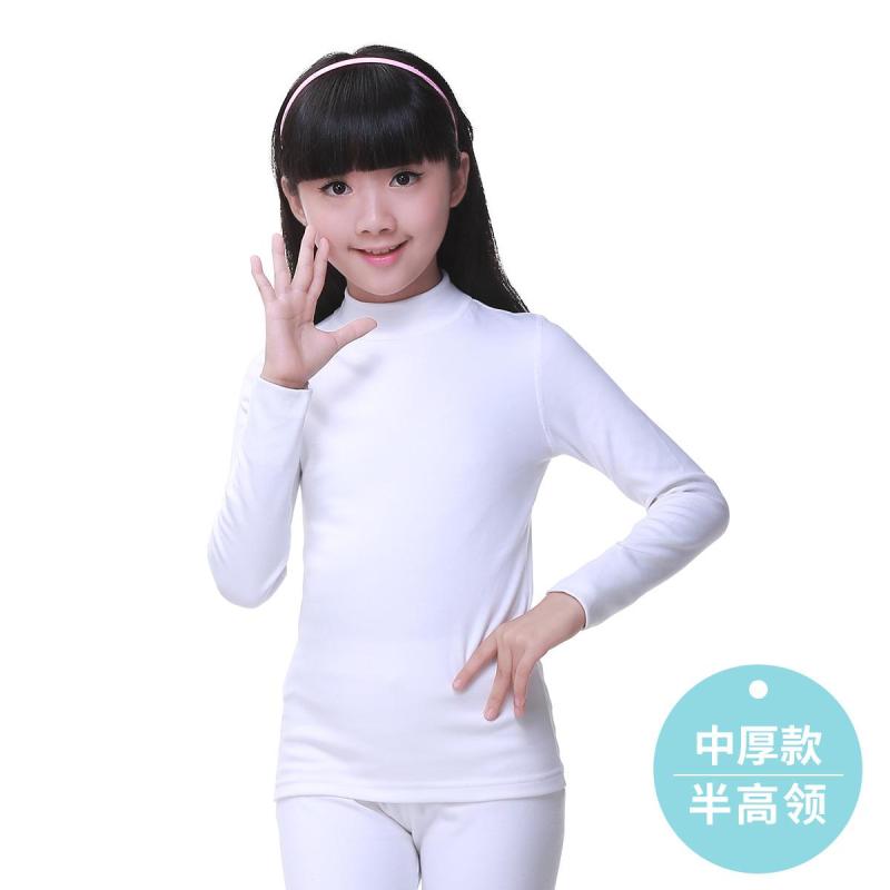 Nơi bán Cô Gái Phù Hợp Với Bộ Đồ Lót Màu Trắng Áo Phông Mặc Bên Trong Cậu Bé Học Sinh Tiểu Học Trẻ Em Cổ Tròn Cổ Lửng Ấm Quần Áo Thu