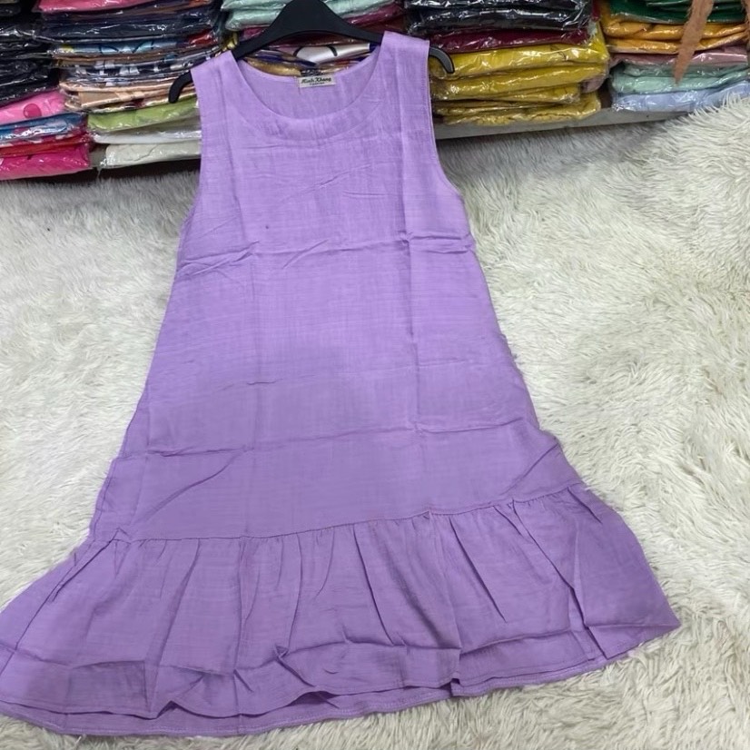 (Mới) Váy mặc nhà lanh lụa freesize rộng cực mềm mát