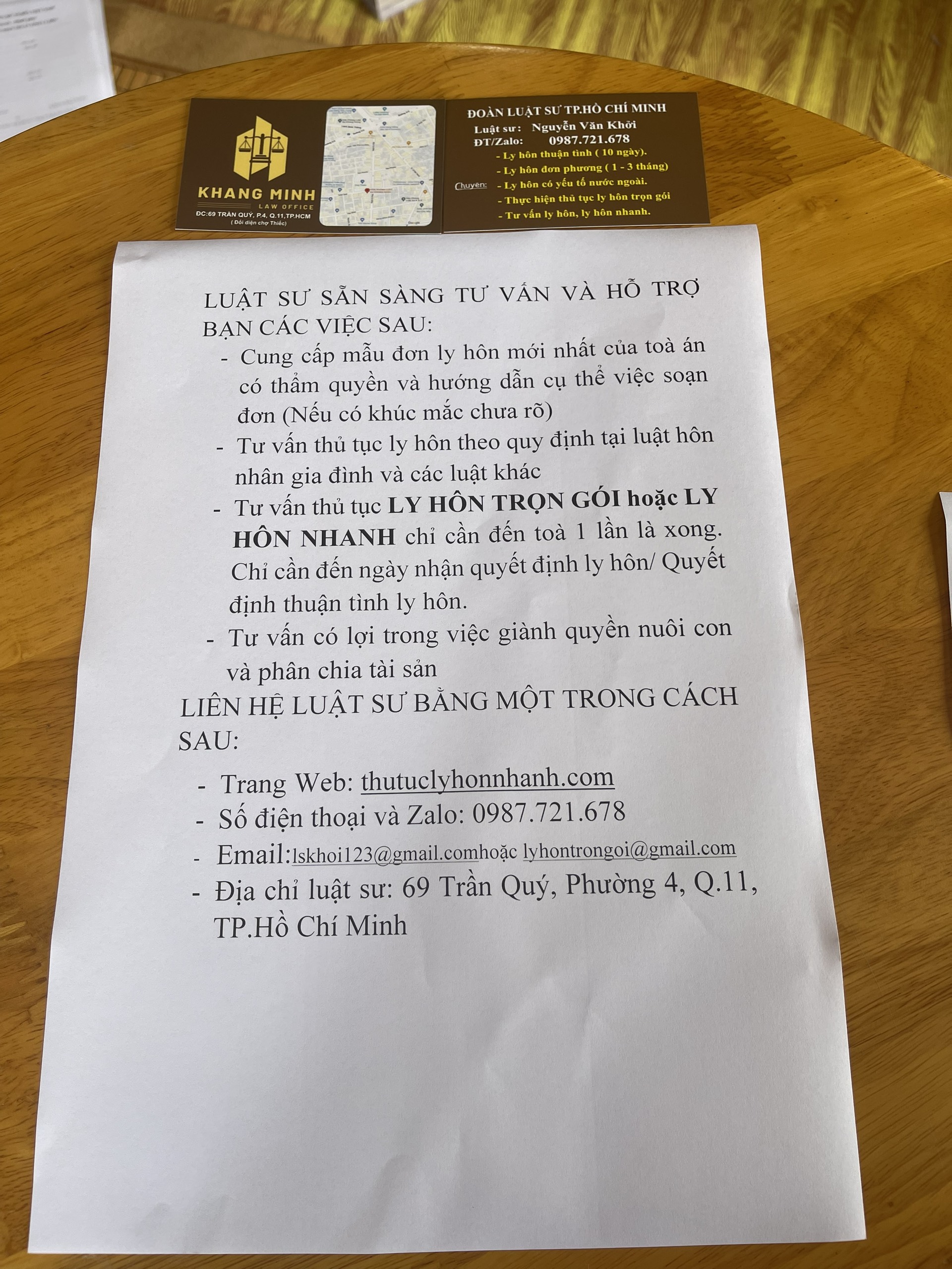Đơn ly hôn thuận tình huyện Bình Chánh