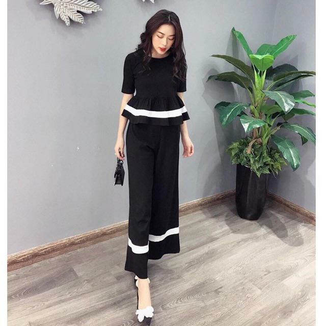 Set áo kiểu babydoll quần ống rộng (Kèm ảnh thật)