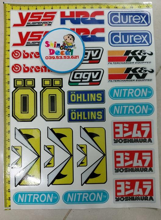 Logo mắt Fendi durex ohlins phản quang trọn bộ