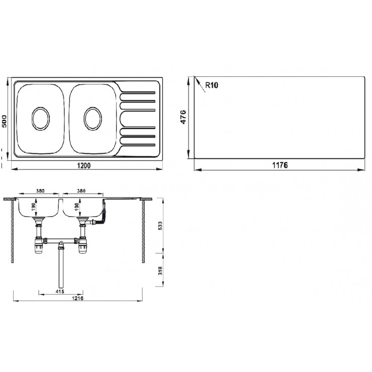 Chậu rửa chén Hafele HS-SD12050 567.20.513