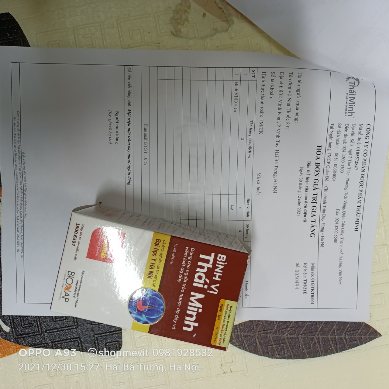[Chính hãng] Bình vị thái minh lọ 80 viên