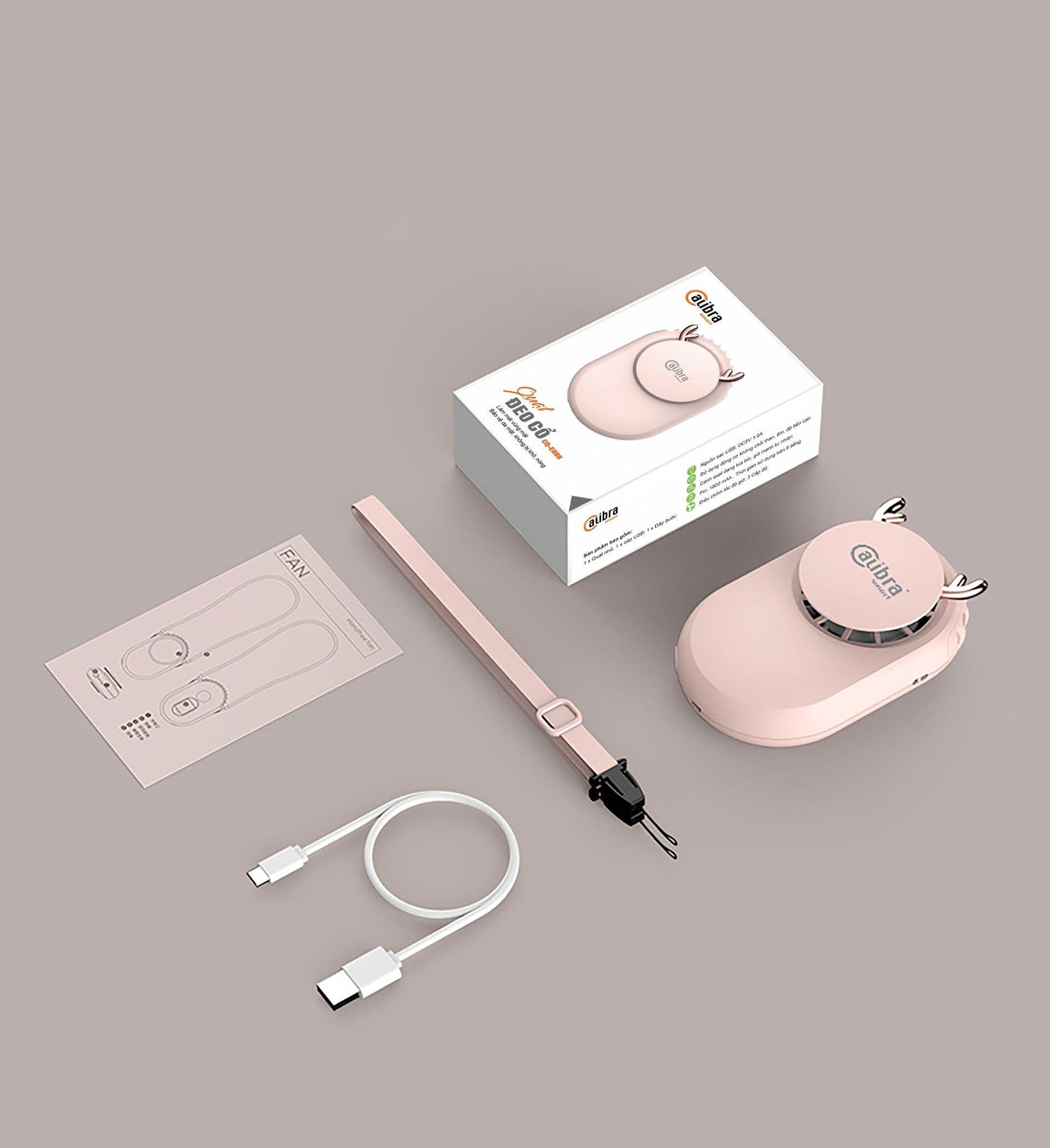 Quạt mini đeo cổ cao cấp thời trang siêu yêu CQ-E888