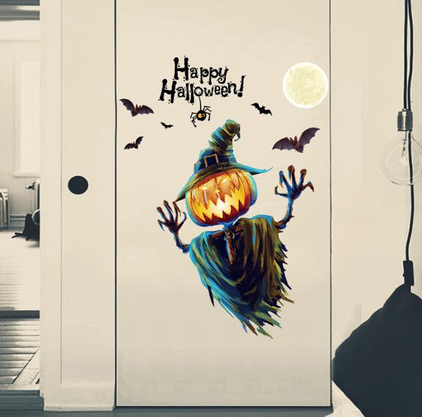 Decal trang trí tường - Người Rơm Qủy Halloween