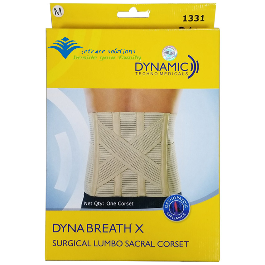 [HCM]Đai cố định thắt lưng cột sống Dyna thoáng khí D11 (Nâu)