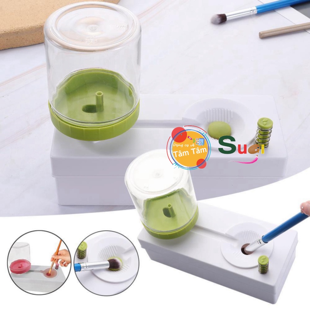 Máy rửa cọ vẽ tranh - dụng cụ rửa cọ - smart wash brush cleaner