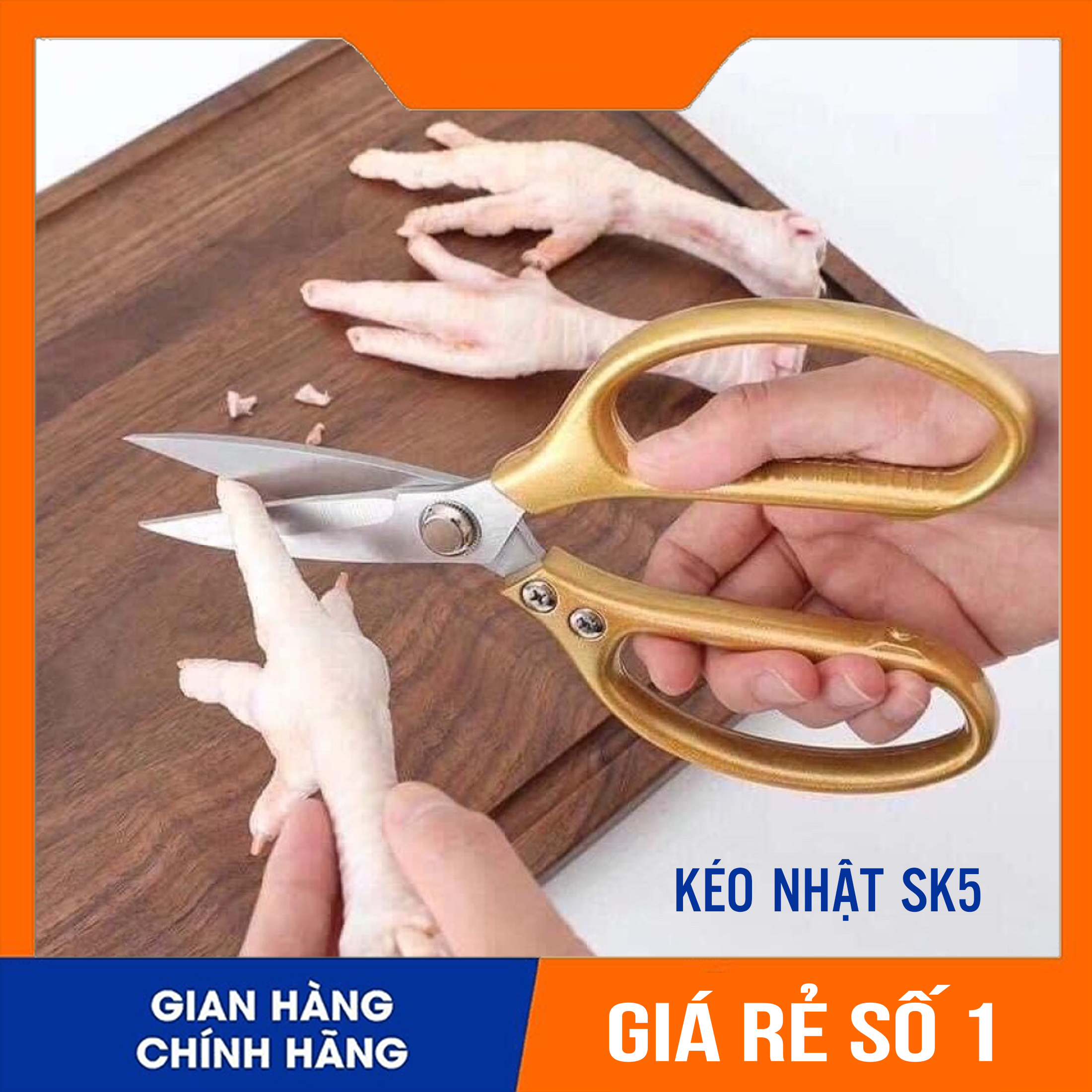 Kéo nhật đa năng, kéo cắt gà siêu sắc, kéo cắt thịt cắt vải cắt giấy size 23cm, siêu phẩm nội địa nhật SK5
