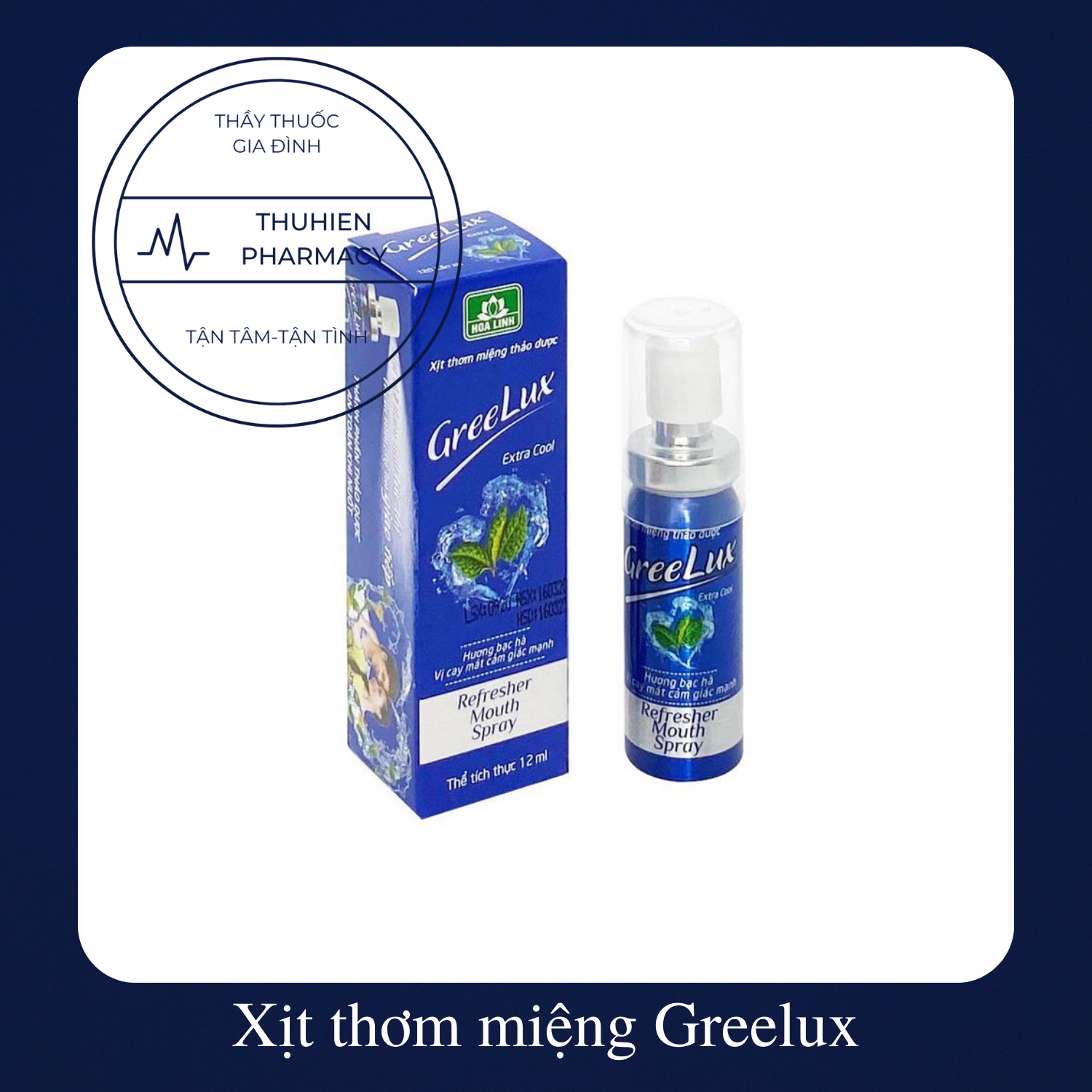 Xịt thơm miệng thảo dược Greelux (Lọ 12ml)