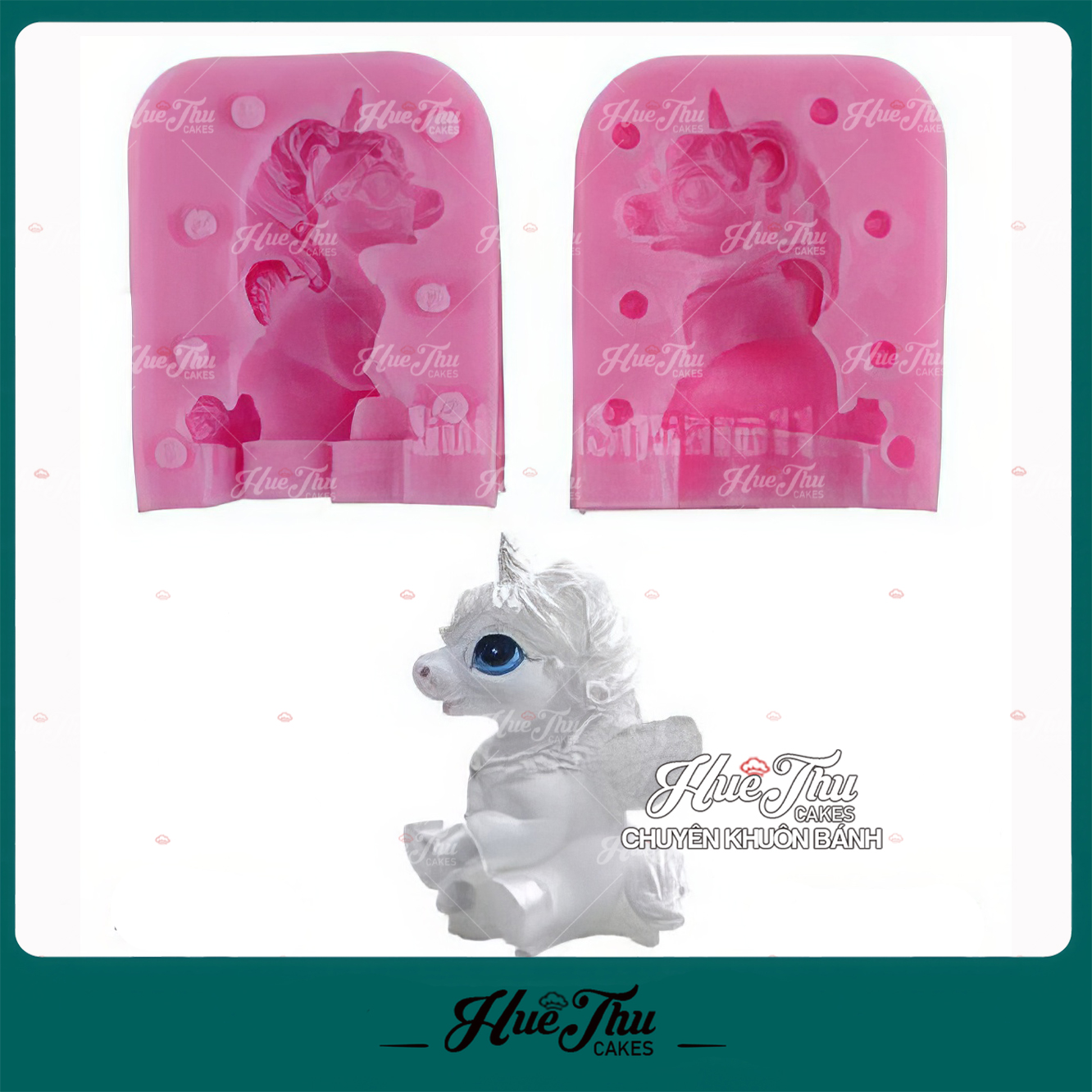 Khuôn silicon Ngựa Pony làm bánh rau câu 3D 4D nhấn xôi