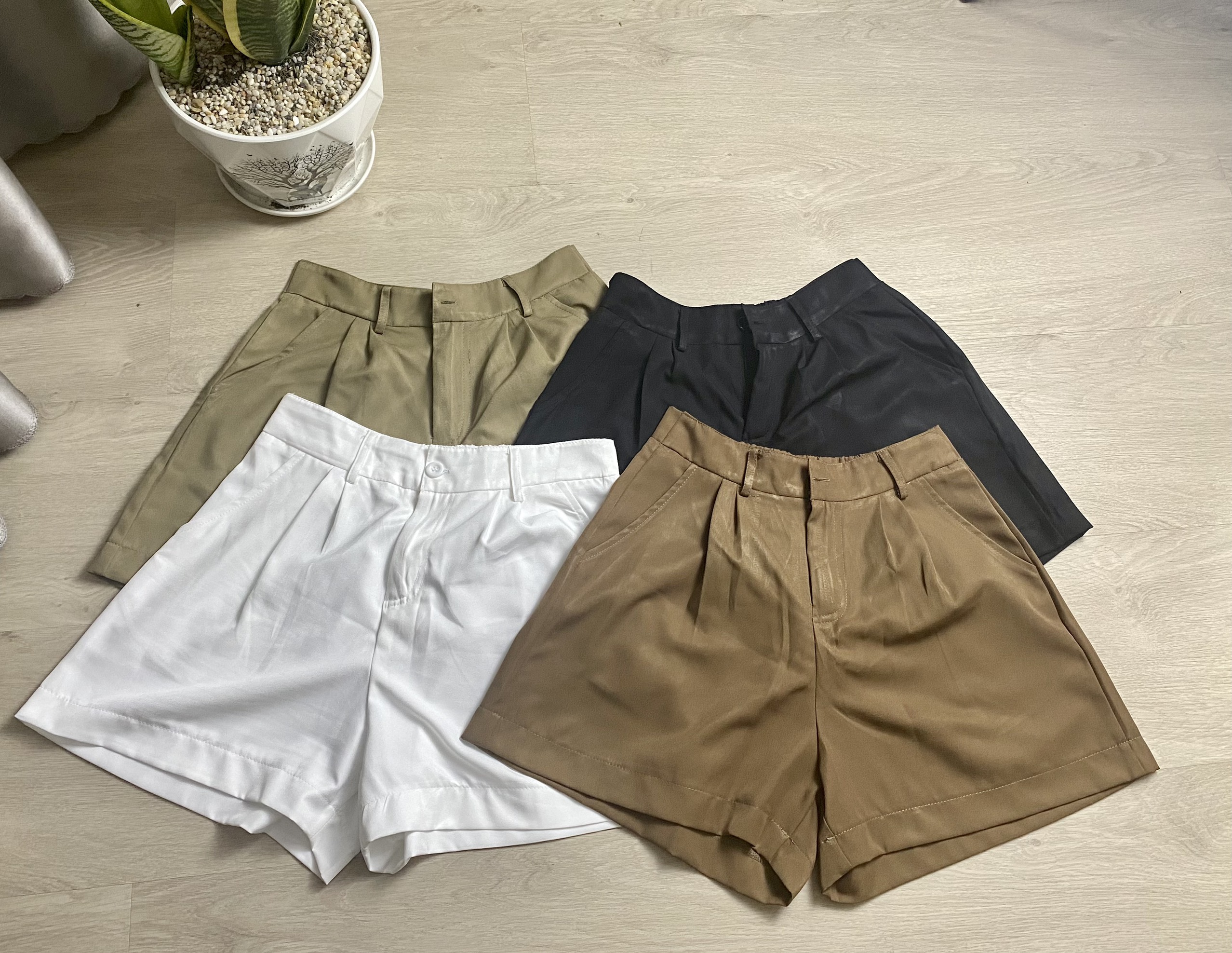 BIGSIZE (58-85KG) - QUẦN SHORT NỮ BASIC LƯNG CAO ỐNG RỘNG