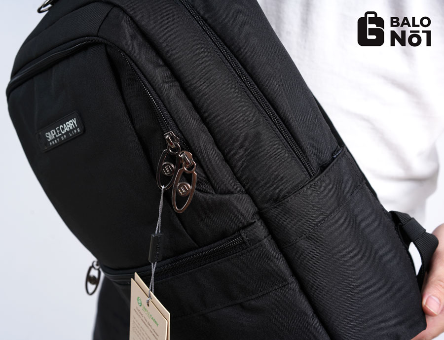 [HCM][Tặng Vớ] Balo Thời Trang Cao Cấp Simple Carry ISSAC 6 Black
