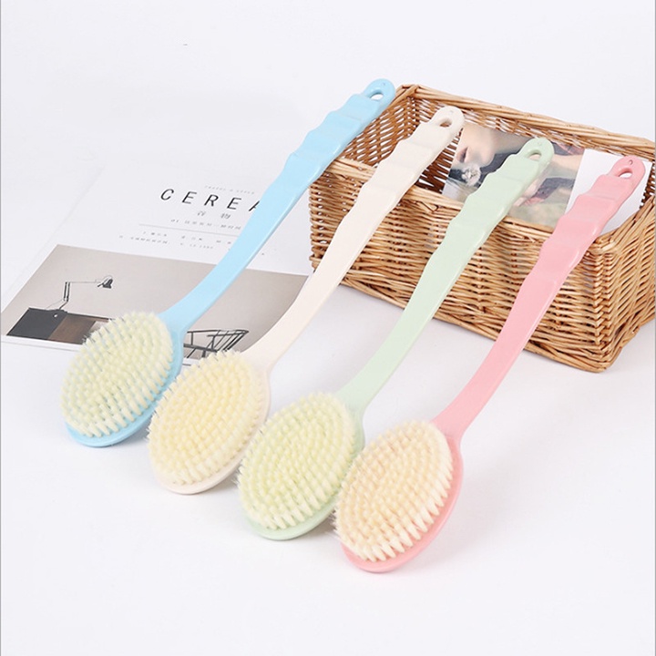 Brush Back foaming long handle grip tools scrub back when the bath by foaming cotton soft commercial
