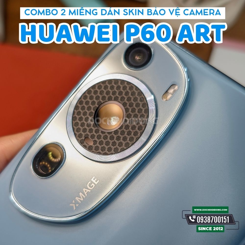 Combo 2 miếng dán skin bảo vệ camera chính Huawei P60 Art cao cấp