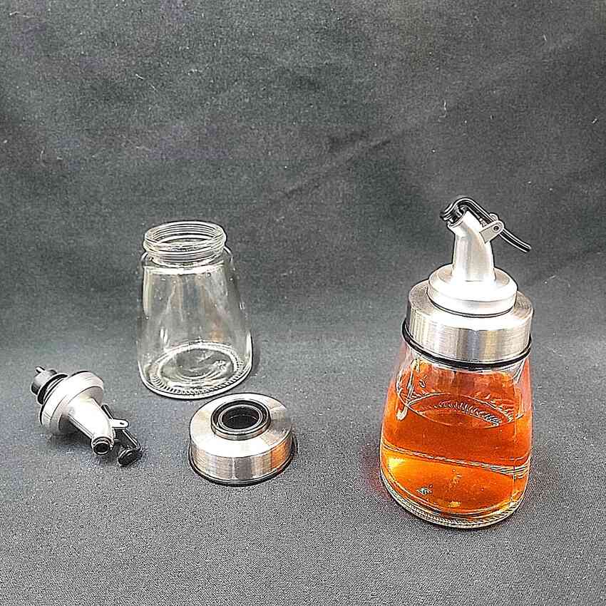 Chai Đựng Dầu Ăn Có Vòi 180ML đáy bẹt chống ngã – Chai Đựng Nước Chấm – Bình Đựng Dầu Ăn Thủy Tinh - Chai Đựng Nước Mắm