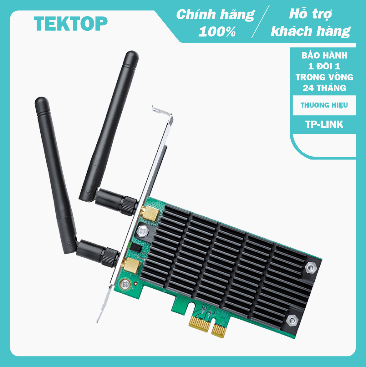 (BẢO HÀNH CHÍNH HÃNG 1 ĐỔI 1 TRONG VÒNG 2 NĂM) Card wifi băng tần kép TP-Link Archer T4E