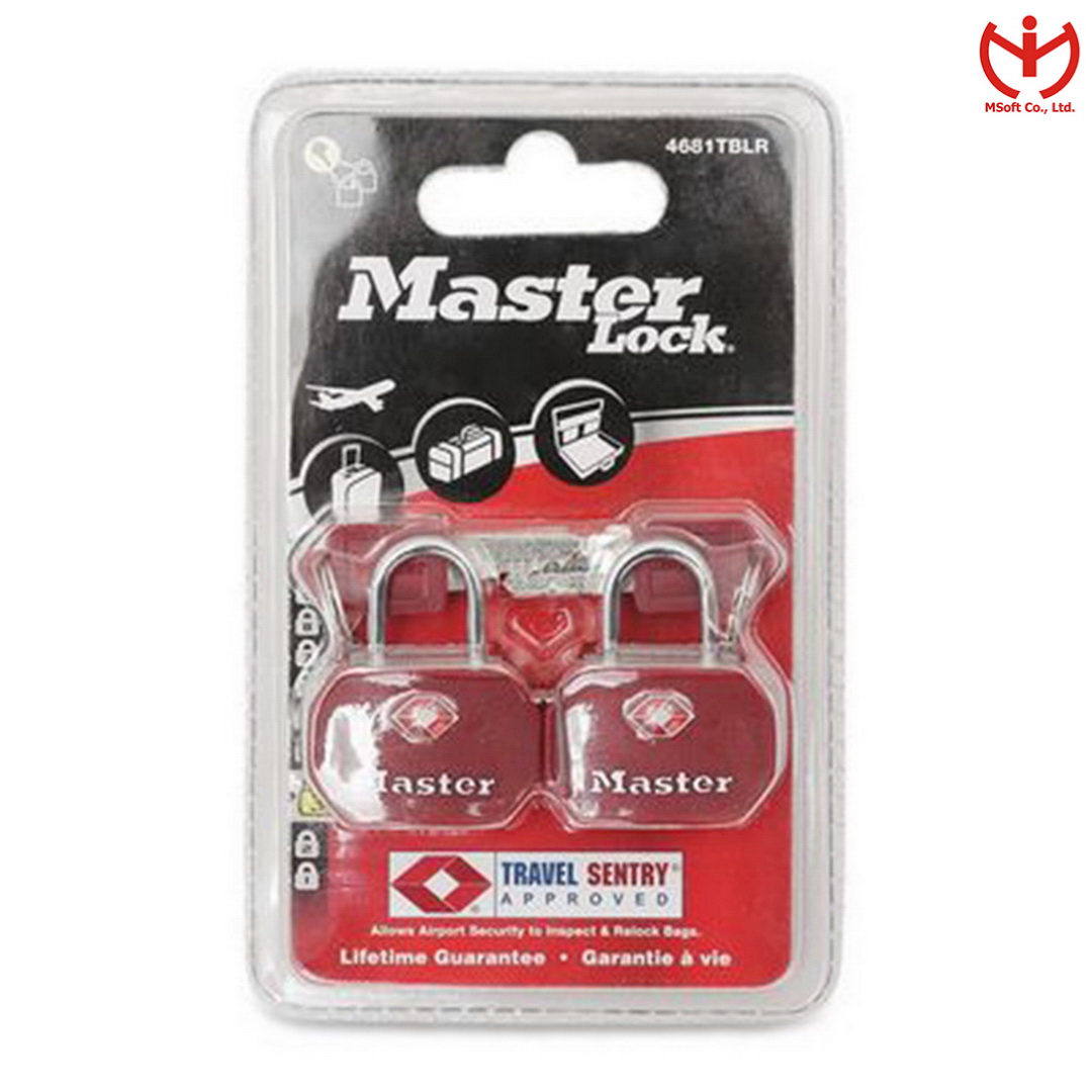 Bộ 2 ổ khóa vali Master Lock 4681 EURT chấp nhận TSA - khóa hành lý  - MSOFT