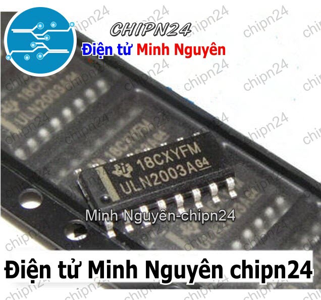 [4 con] (SOP) IC Dán ULN2003 SOP-16 (SMD) (ULN2003ADR ULN2003A) (IC 7 Cổng đệm đảo) - HH001285
