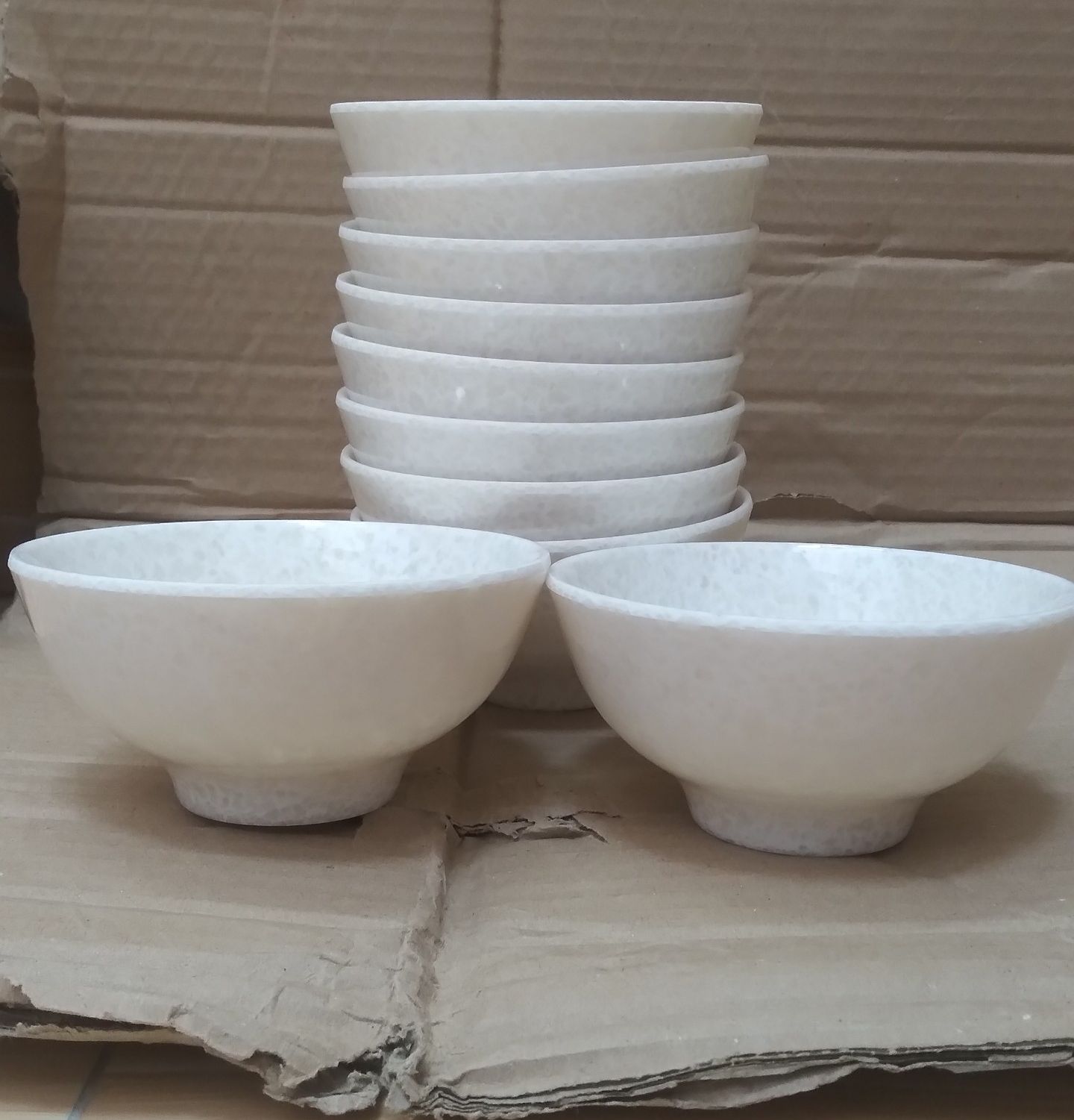 Chén(bát) đựng cơm nhựa Melamine vân đá đen/trắng/xanh CO11