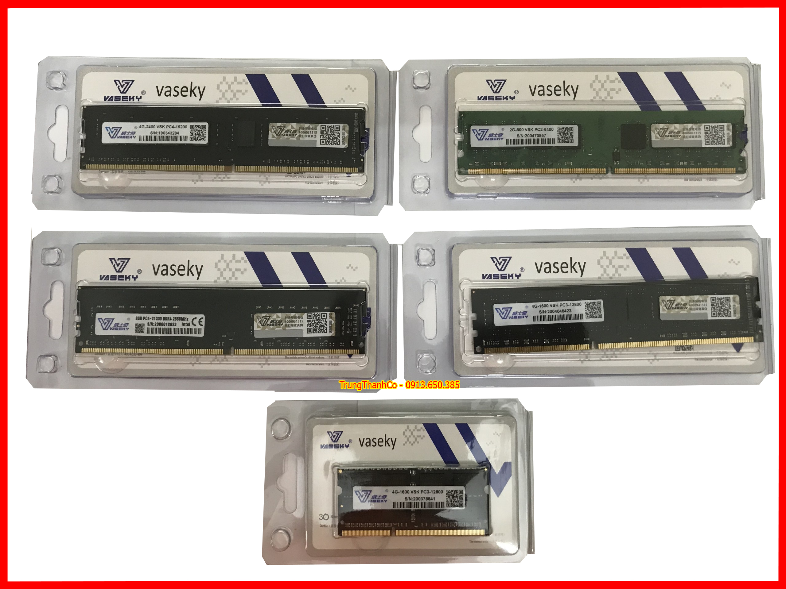 Ram Máy Tính PC 2GB DDR2 Bus 800 Vaseky NEW