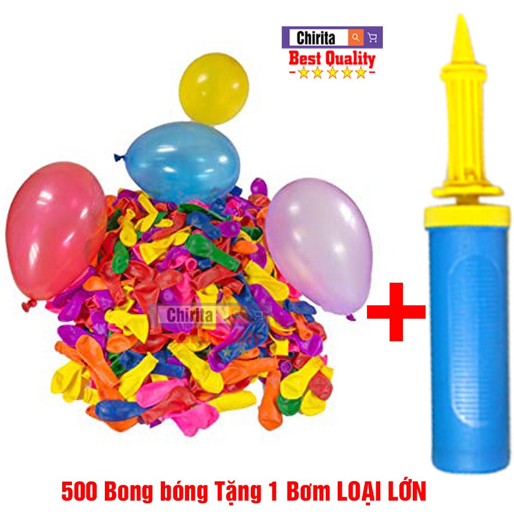 Combo Bong Bóng Tròn Đủ Màu -  TẶNG ỐNG BƠM - 500 Cái Bong Bóng Ném Nước  Chirita