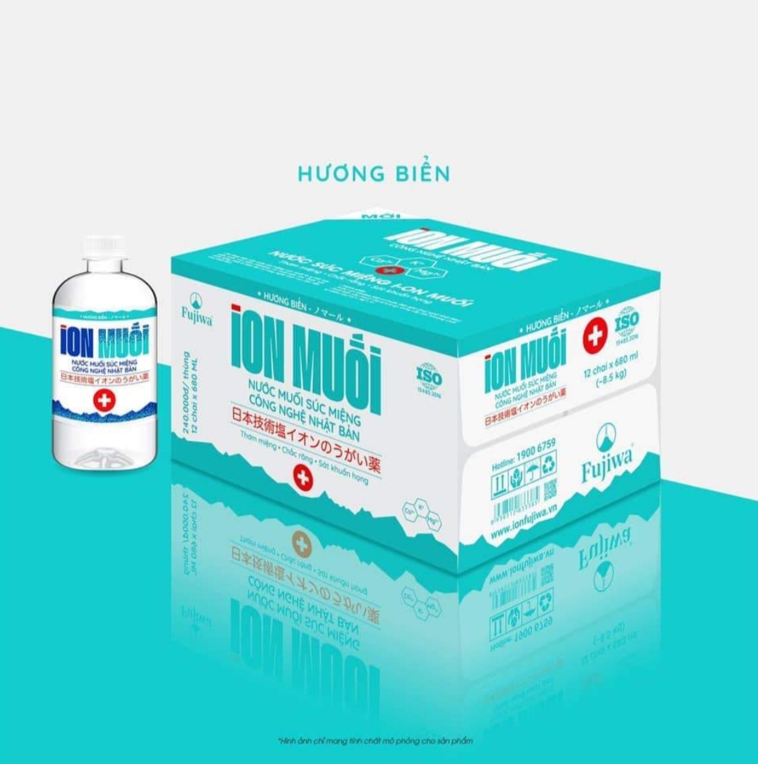 [HCM - Combo 3 chai 680ml] Nước Súc Miệng Ion Muối Fujiwa 680ml