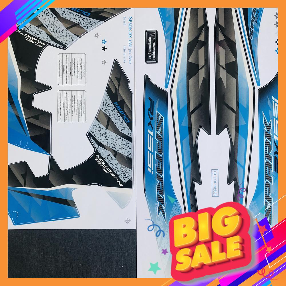 [HOT] BỘ TEM XE MÁY, TEM RỜI SPARK DÀNH CHO XE MÁY YAMAHA EXCITER 135CC CÁC ĐỜI 2010 TRỞ XUỐNG MẪU MỚI ( MÀU XANH ĐEN SỌC CARO )