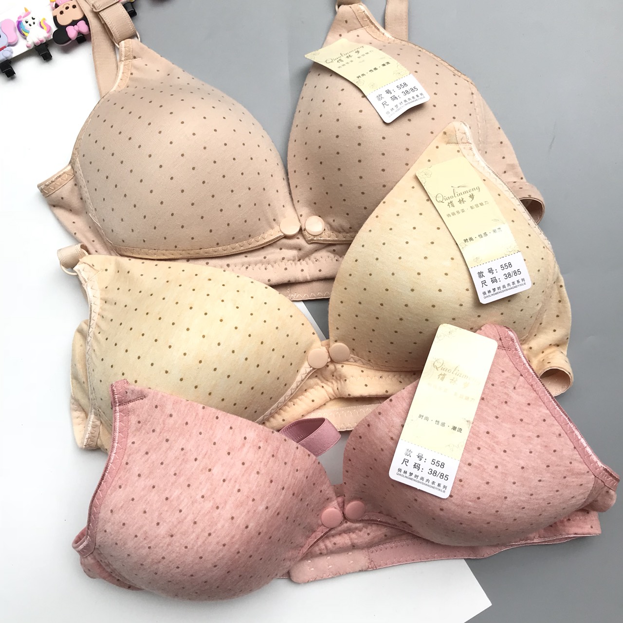 Áo ngực cho con Bú mở cúc họa tiết chấm bi MS558