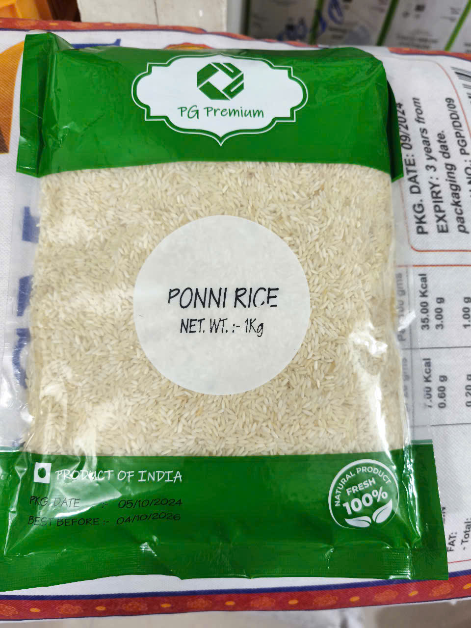 Gạo Ấn Độ Ponni Rice 1kg