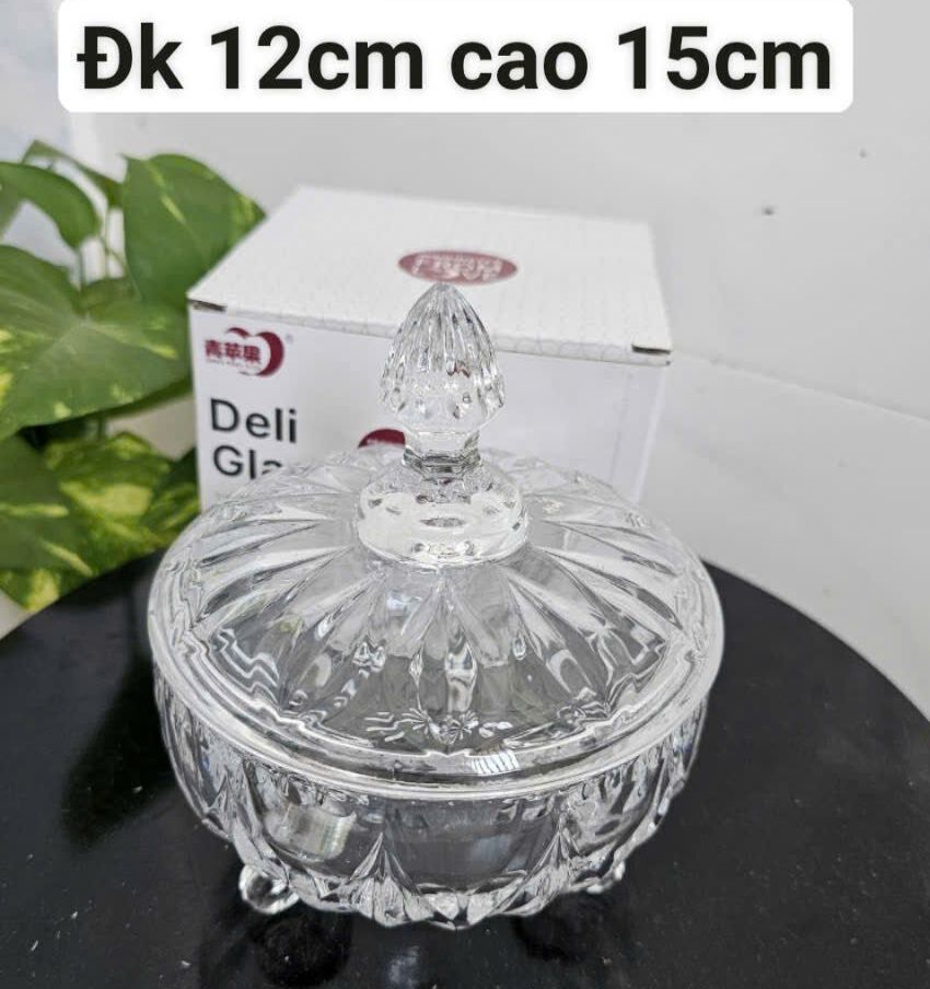 Combo of 3 Glass Jam Jars for Storing Melon Seed Jam during Tet with Beautiful Patterned Lids