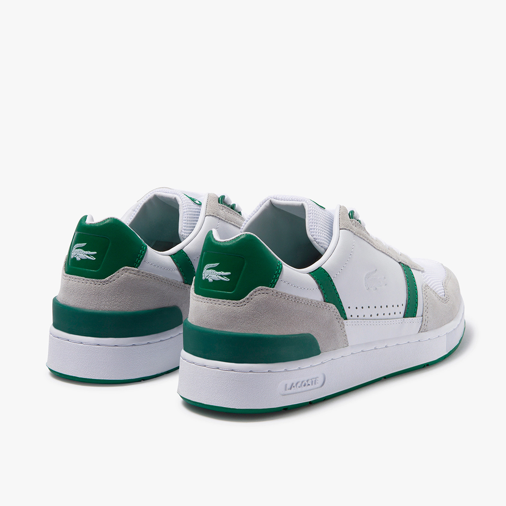 [FreeshipMAX] Giày Lacoste T-Clip Leather and Suede (Trắng/Xanh)
