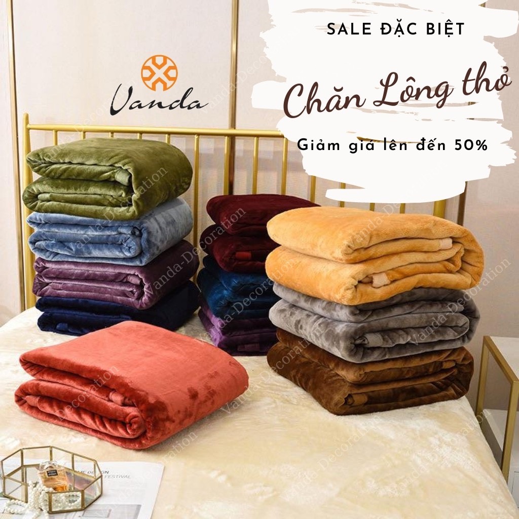 Chăn lông thỏ Muji - Blanket mỏng nhẹ siêu ấm