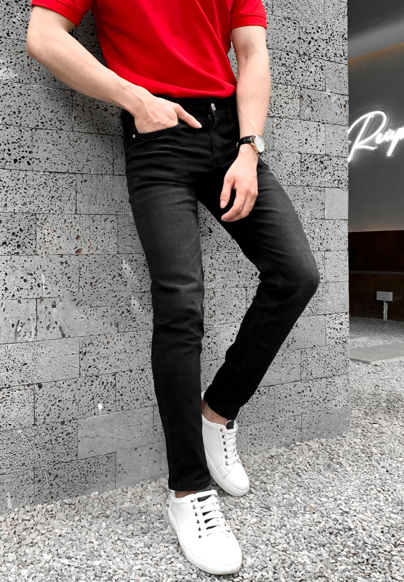 Quần Bò Nam Xanh Đậm Kiểu Dáng Slim Fit Thời Trang Trẻ Trung Phong Cách Quần Jean Nam Hàn Quốc