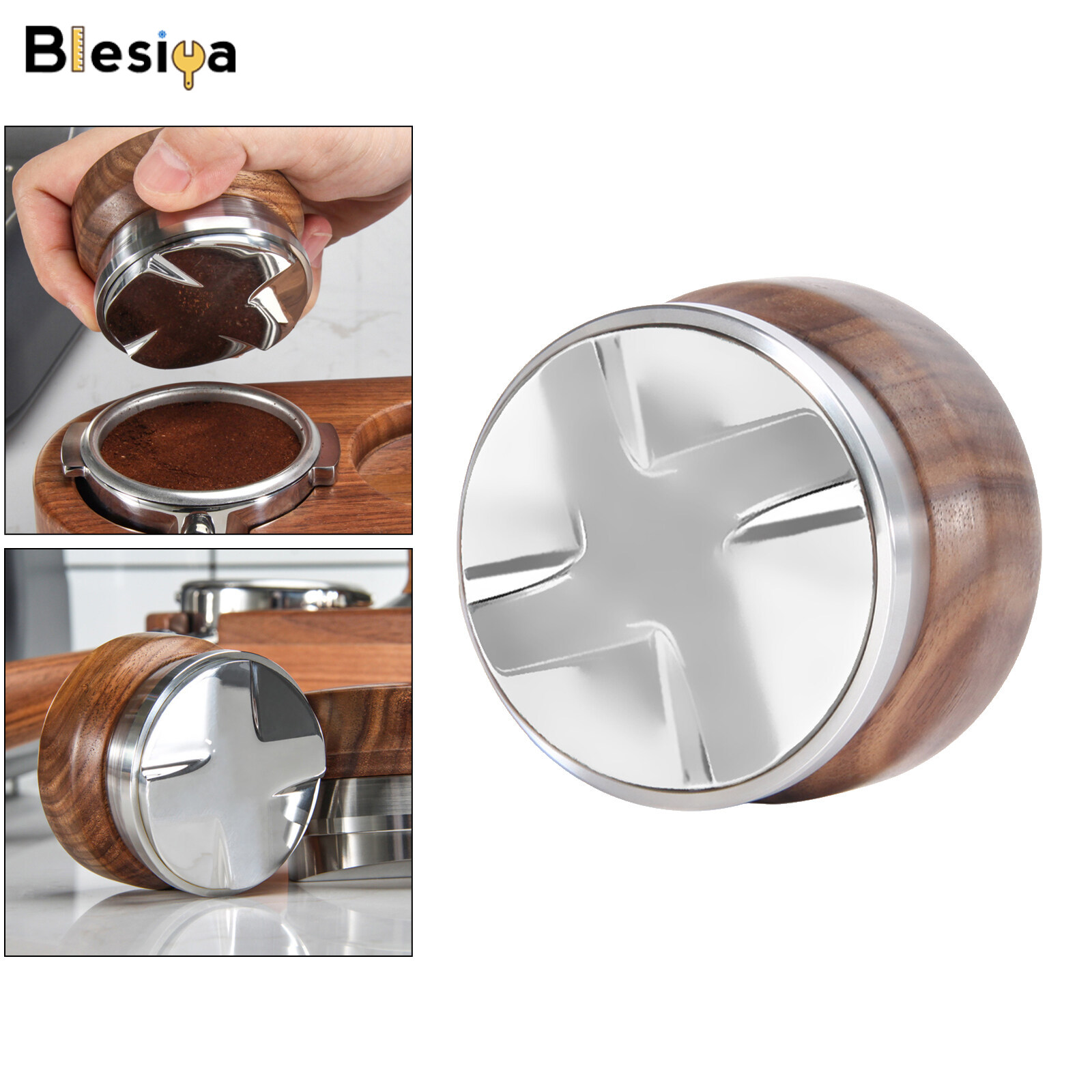 Blesiya Coffee Distributor Leveler Tool Adjustable Height Coffee Tamper
