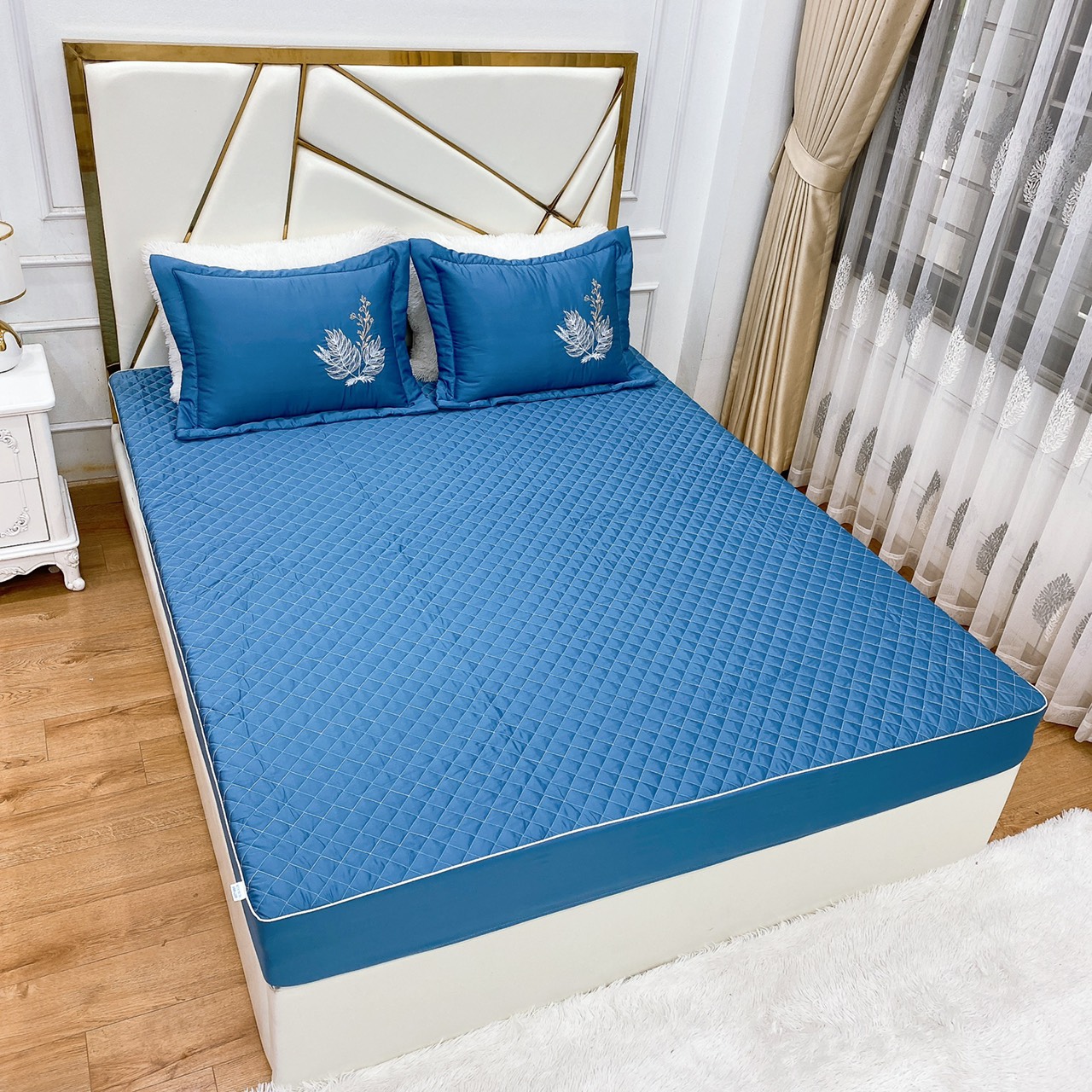 ga trần bông kèm 2 vỏ gối nằm chất phi lụa