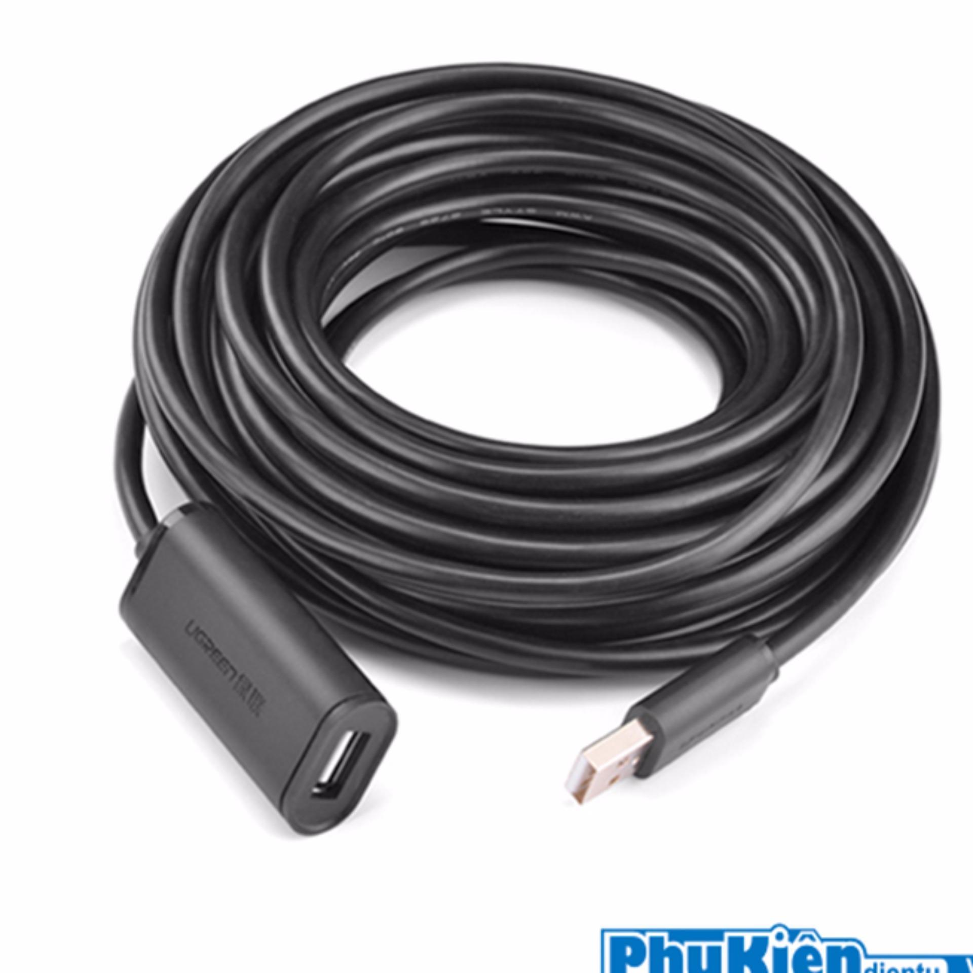 Cáp nối dài USB 2.0 10M có IC khuếch đại Ugreen 10321 (Đen)