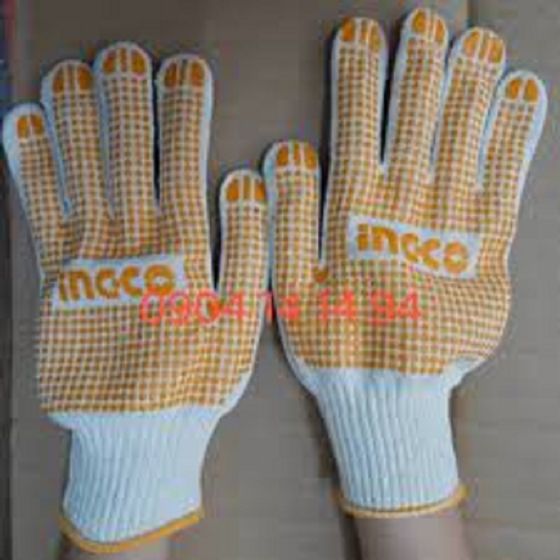 Găng tay dệt kim & có đốm chấm nhựa PVC INGCO HGVK05
