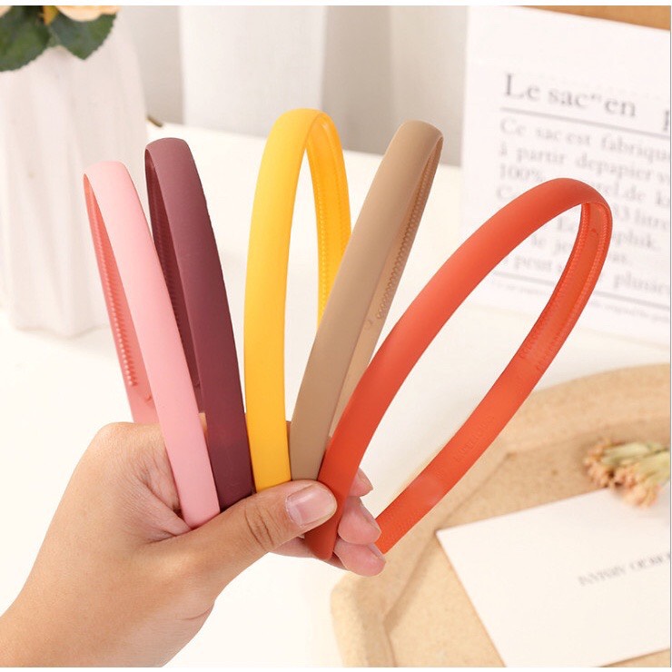 Bờm cài tóc mẫu trơn lì bản to 1.2cm
