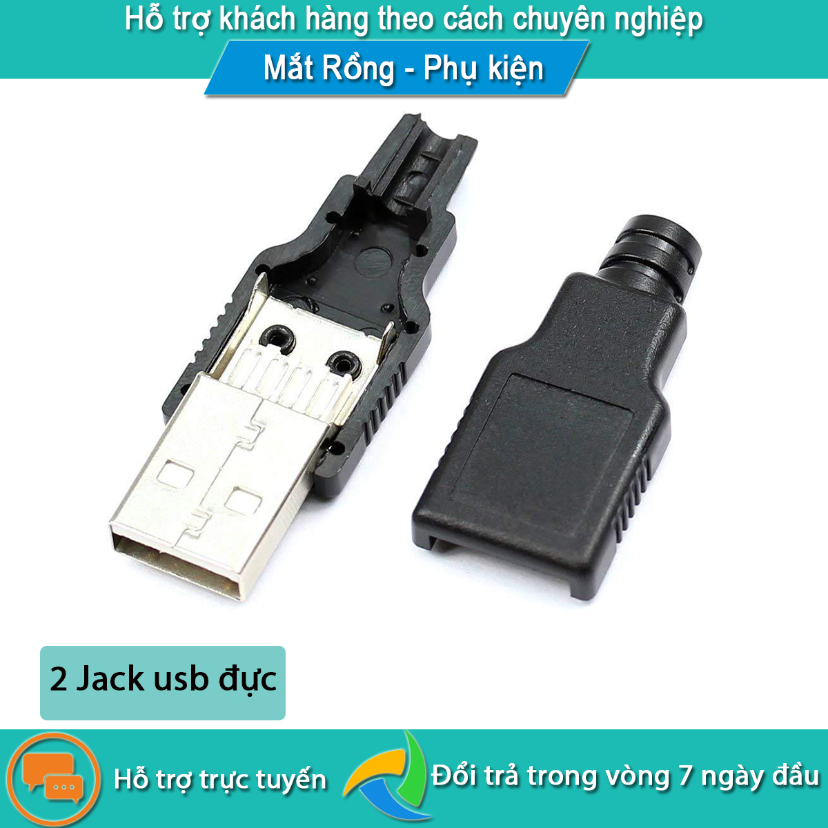 Combo 2 hoặc 5 Jack Đực USB tự hàn