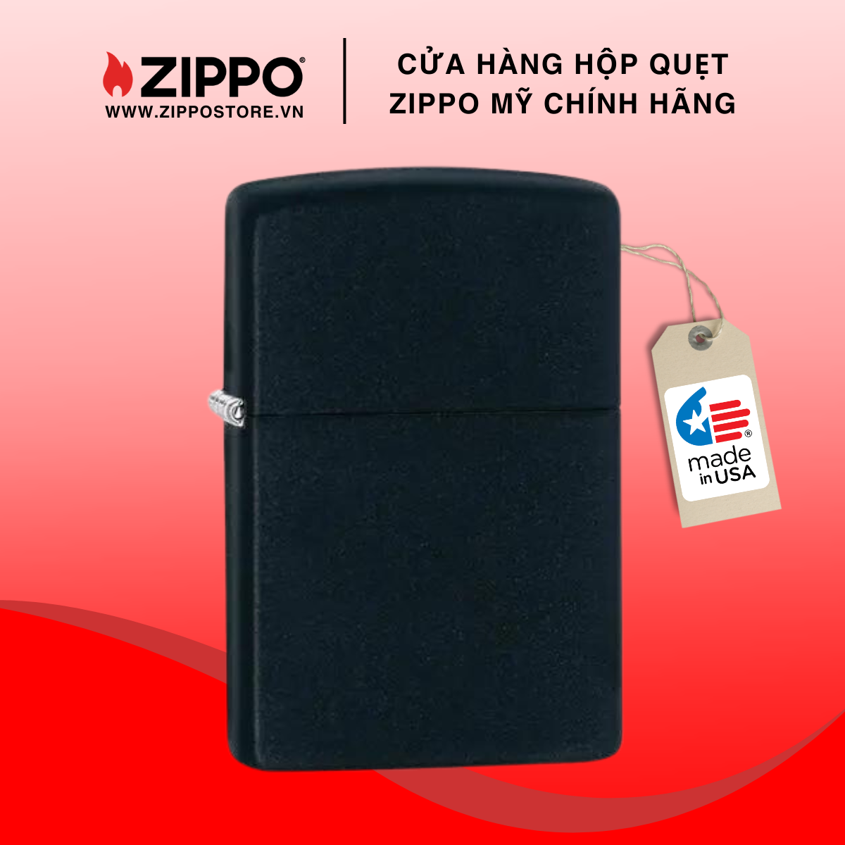 Hộp Quẹt Zippo Black Matte Đen Nhám 218